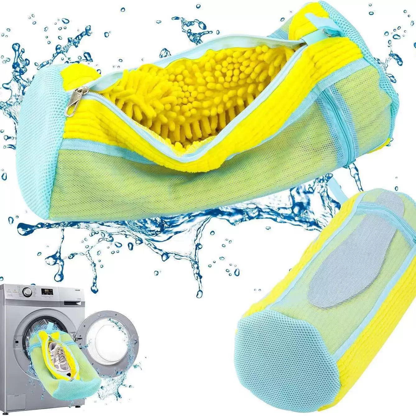 Новый мешок для мытья обуви из материала синели с одним тяговым механизмом, специальный антидеформационный артефакт для мытья и защиты обуви для стиральных машин