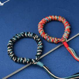 藏式手绳手工蛇结手绳手搓棉手链成品手工编织藏风绳女款手绳