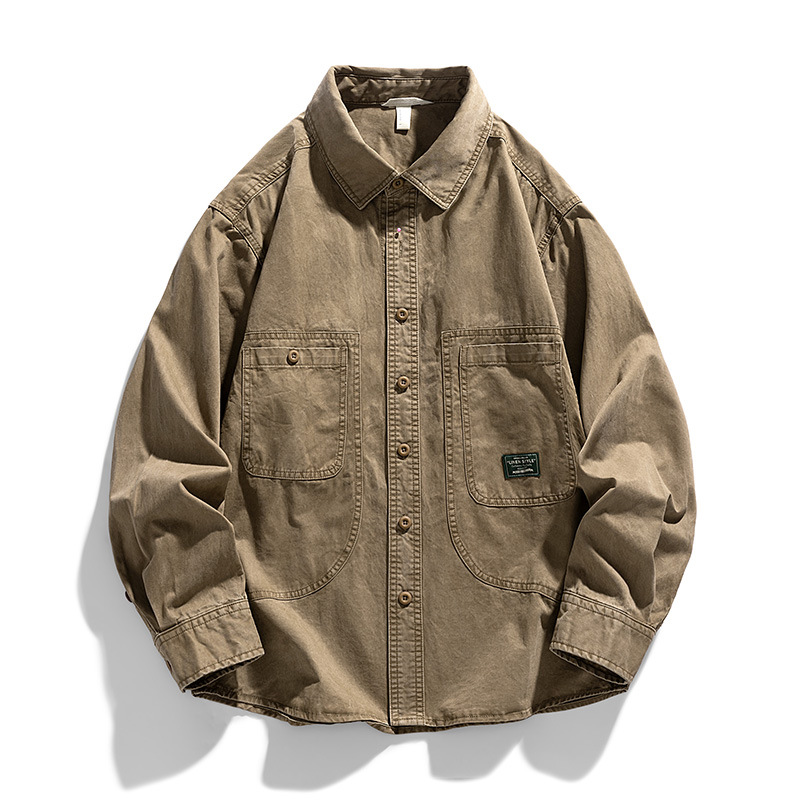 Men's Clothing Work shirt style jacket men's spring and autumn casual shirt fashion loose autumn and winter new cardigan jacket men_voghion.com
