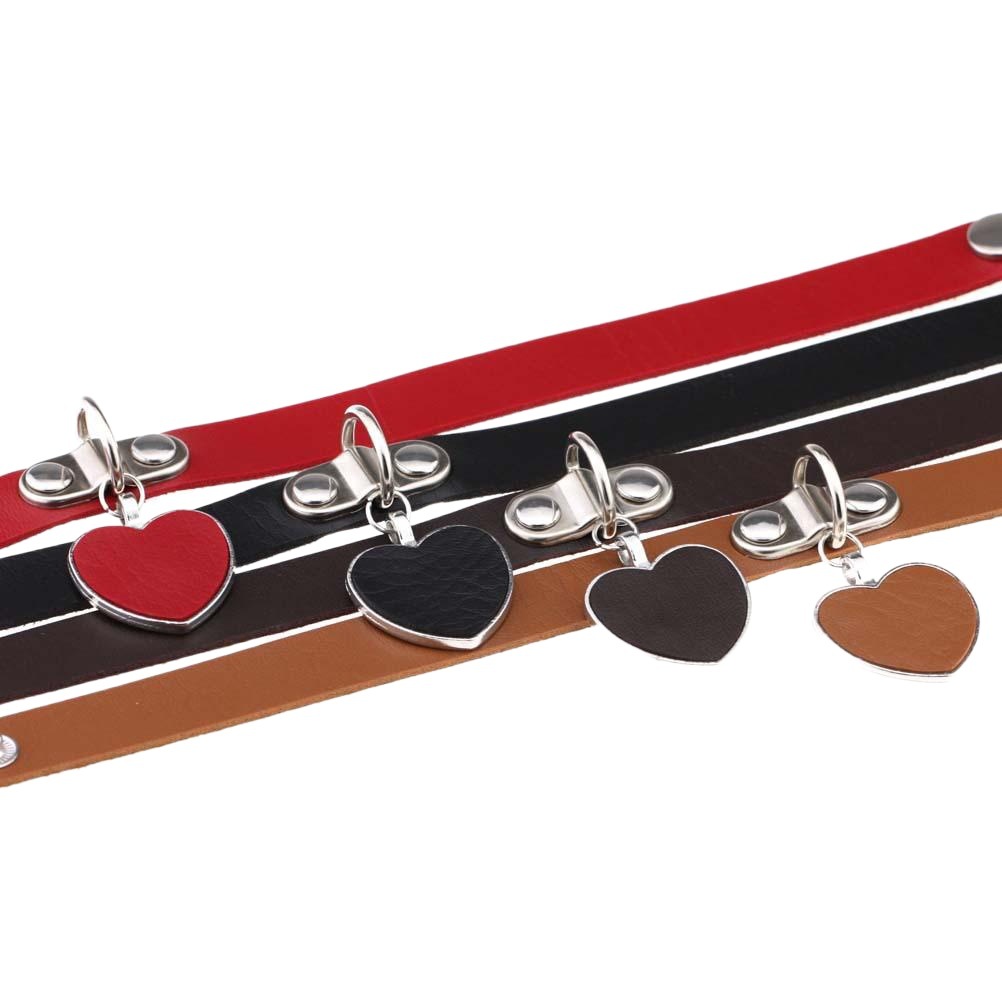 Wholesale Anime Rock Harajuku Punk Gothic Love Pendant Necklace Leather Collar Leather Necklace Choker Necklace