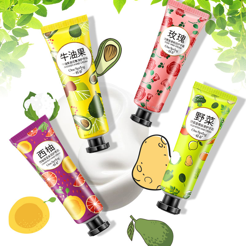 Yizhichun planta de fruta fresca Extracto de crema de manos fragancia elegante hidratante productos de cuidado de manos al por mayor