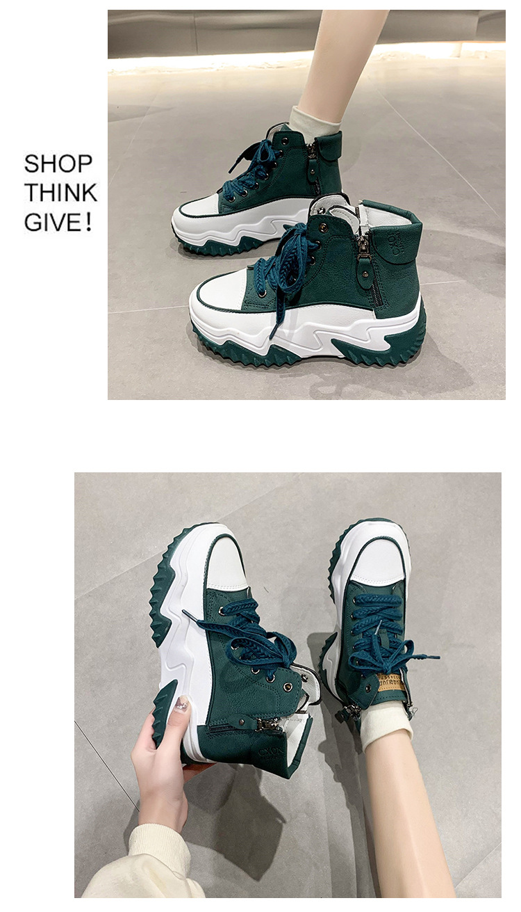 Korean style new dad shoes for women Women Sneakers Thick bottom front lace up sneakers for women Height increasing shoes for women_desvips.com