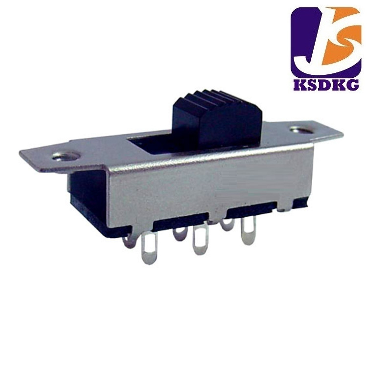 6脚拨动开关大电流 2档1P2T直柄拨码开关 滑动开关行程5柄长2-10
