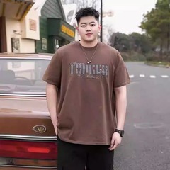 ファッションブランドの大きいサイズのメンズの夏の新型の重いポンドの太った人はゆったりしていて、太っています。