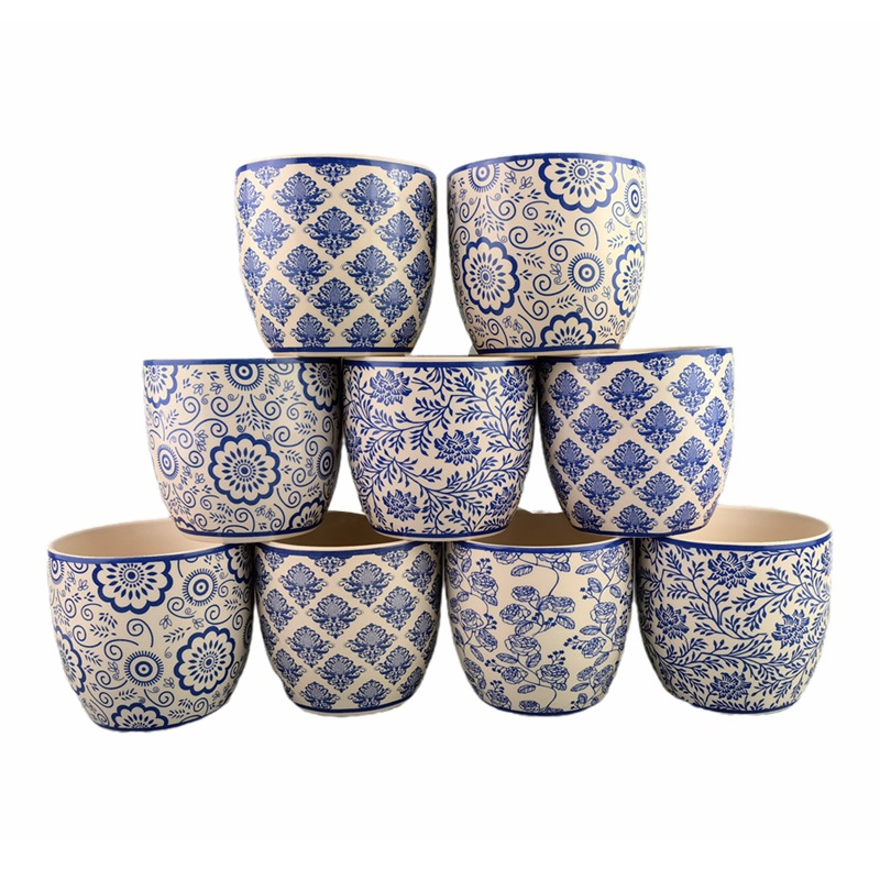 Maceta de celadón de carne, maceta pequeña de plantas verdes, mini maceta de cerámica creativa pintada a mano, maceta simple japonesa de dibujos animados