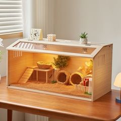 实木芦丁鸡饲养箱专用仓鼠金丝熊屋宠物笼子育雏养殖恒温房子鸡窝