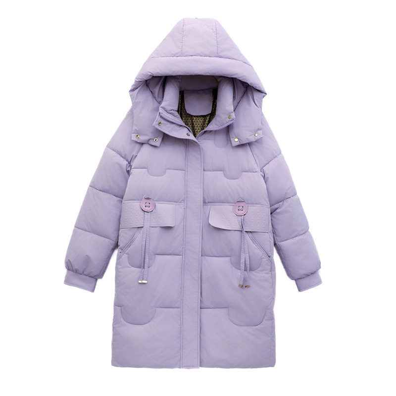 Águacate 2025, ropa de algodón coreana de invierno grande nuevo bolsillo grande, ropa de algodón suelta coreana de tamaño largo image 6