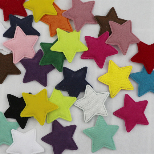 3.5cm Flocked Star Embroidery DIY Hair Accessory Decorative Material Clothing Accessory