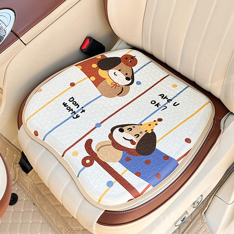 夏用ジェルカーシートクッション、四季通用車内用アイスシルクシートカバー、漫画風お尻クッション、滑り止めインテリアシートクッション|undefined