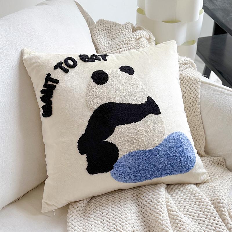 Custom bordado abraza almohada funda dibujos animados lindo dormitorio sala de estar sofá cama cojín ventana flotante almohada de cintura sin núcleo