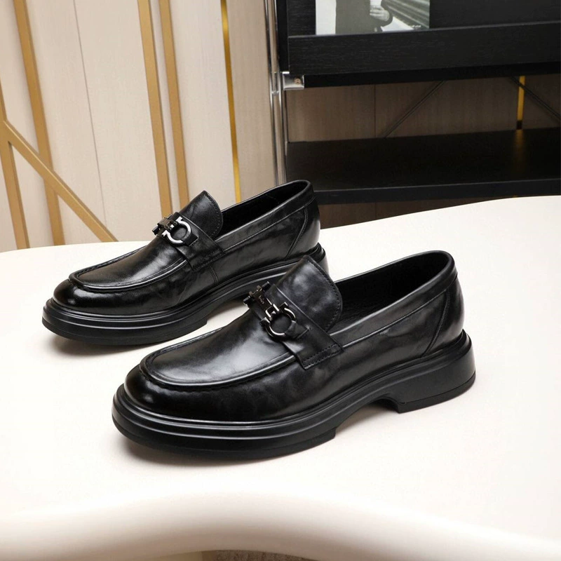 Заводская оптовая продажа первого слоя ручная кожаная бизнес-обувь одна обувь 2024 новая кожаная кожаная обувь мужская кожаная обувь