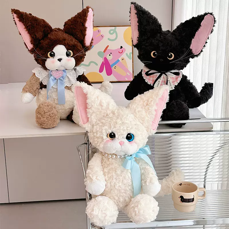 跑跑德文卷毛猫玩偶猫咪公仔孩女生睡觉抱枕娃娃毛绒玩具生日礼物