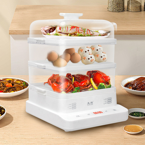 Xianke electric steamer household multifunctional three-layer breakfast machine large capacity fully automatic heat preservation scheduled timer steamer