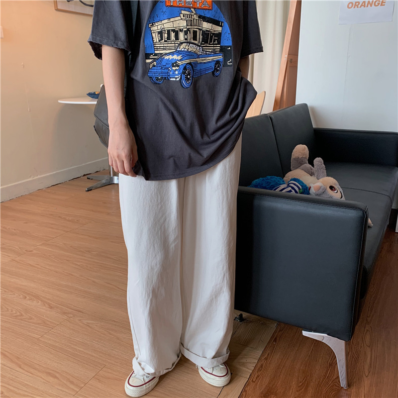 Dam t-shirt med cartoon tryck lös passform sommar topp_voghion.com