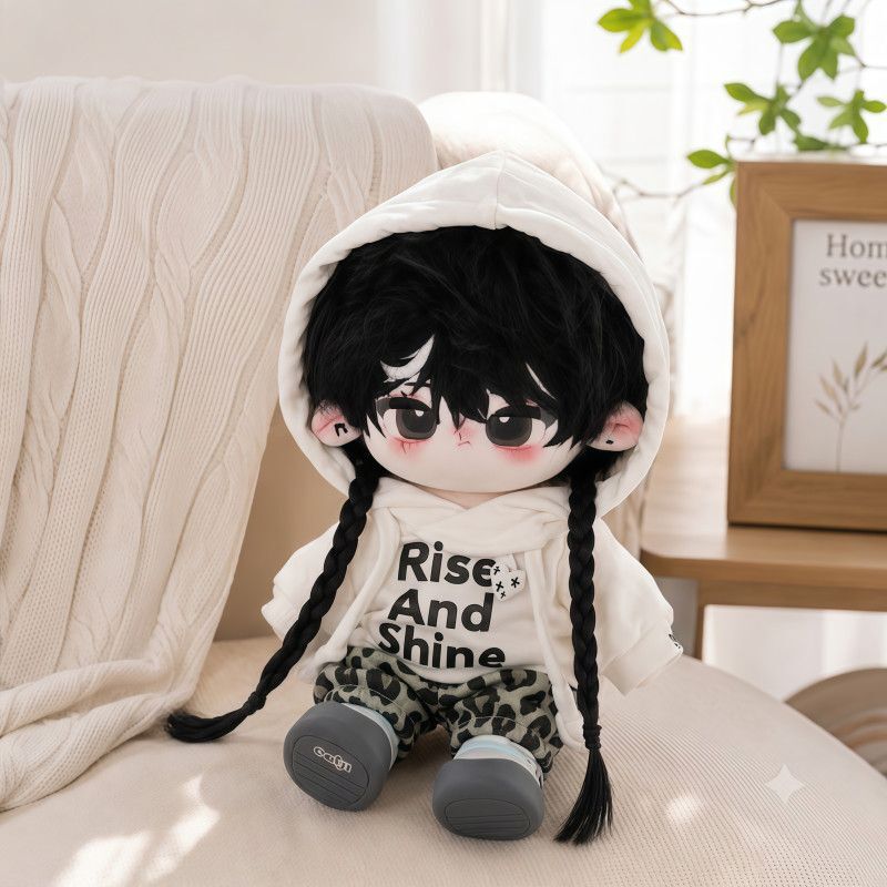 20cm Doll Clothes Black and White Space Sweet Cool Outfit Sweatshirt Leather Pants Leopard Print Pants Doll Outfit Doll Accessories