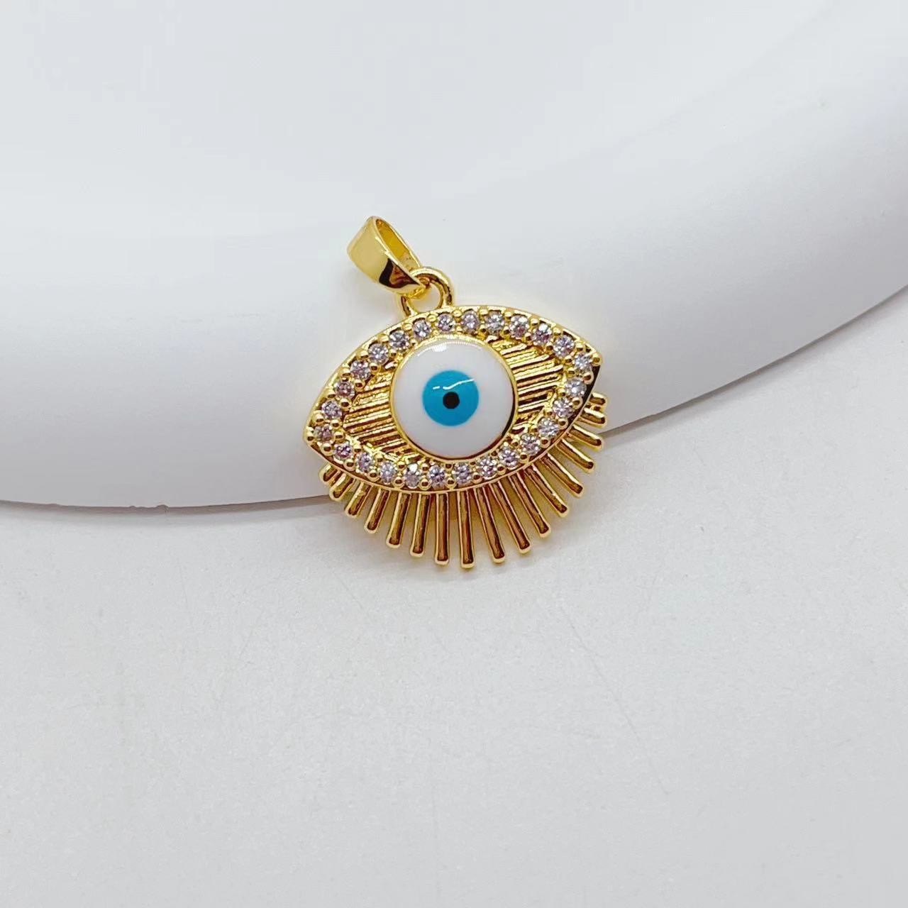 Enamel, Plating Design 1 Piece Copper Devil's Eye Pendant