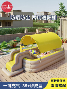 Large Outdoor Children's Swimming Pool Home Baby Inflatable Pool Foldable Awning Baby Slide Belt