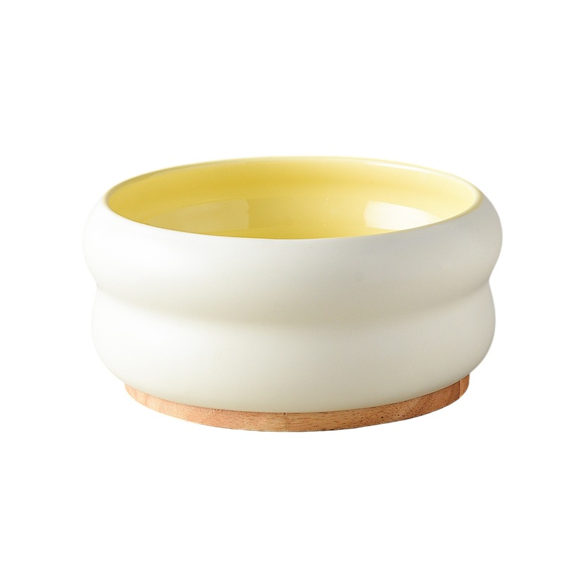 더블 롤러-외부 베이지 내부 우유 노란색 + 나무 트레이