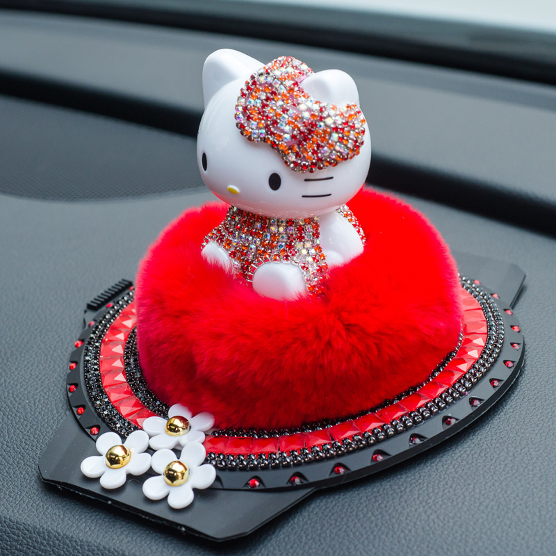 Katie Car Perfume de asiento de perfume Adornos de coche de gato Perfume de coche joyería interior de diamante Consola central KT