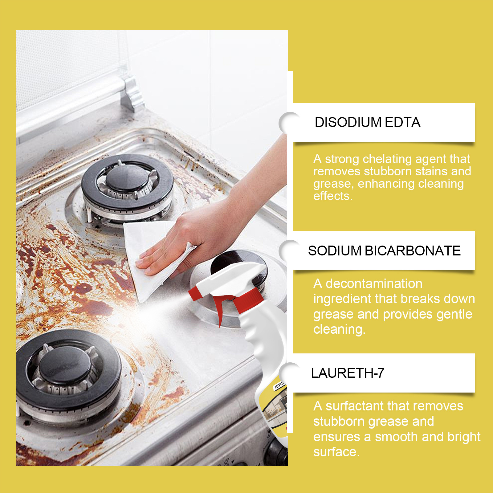 Kitchen Cleaner Deoiling Descaling Cleaner Foam Household Kitchen Countertop Cleaning