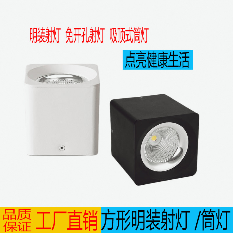 Surface-Mounted Downlight Square Spotlight for Home Ceiling Without Main Light Corridor Spotlight Aisle Ceiling Light Without Opening Clothing Store