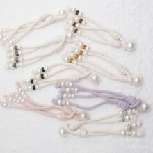 珍珠对扣彩钻棉绳打结搭扣羊羔毛外套针织开衫棉服毛呢大衣装饰扣