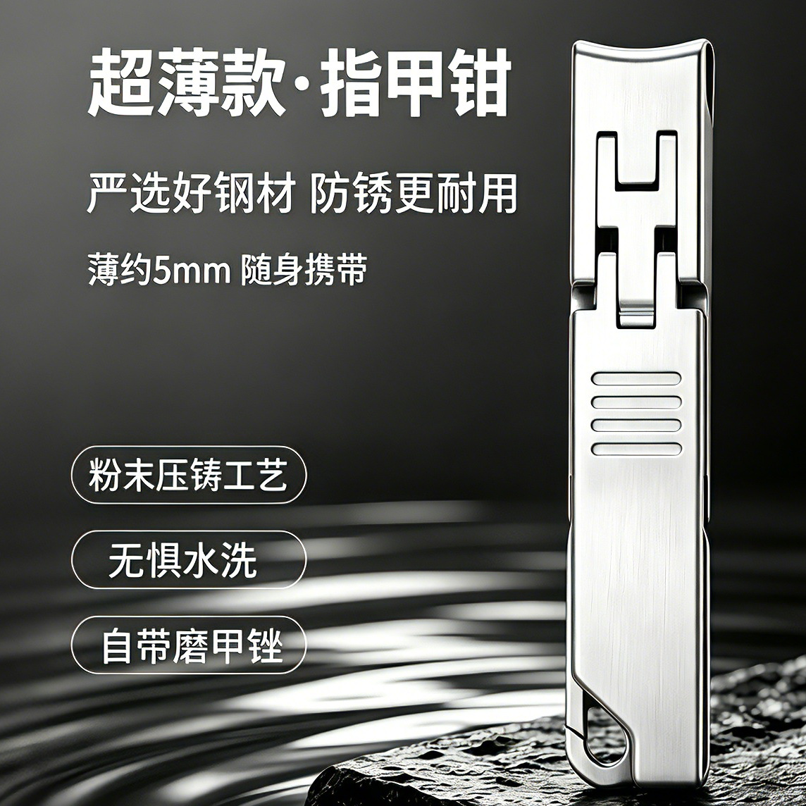 German Art Nail Clippers Multifunctional Stacked Nail Clippers Anti-Splash Household Nail Clippers Can Be Hung with Keys Ultra-Thin
