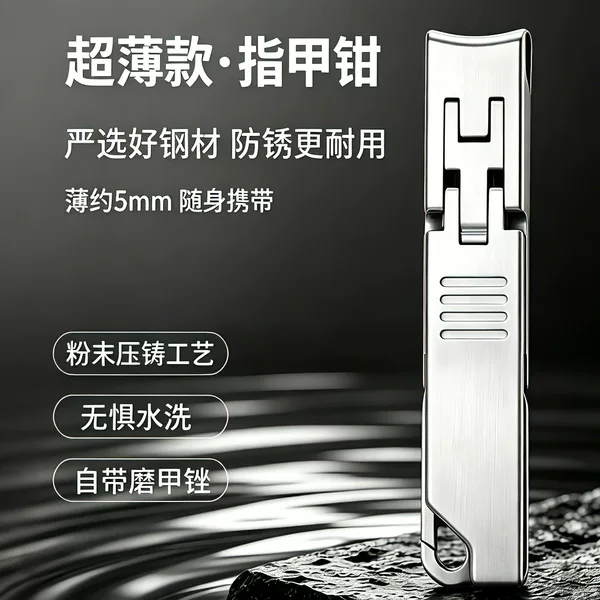 German Art Nail Clippers Multifunctional Stacked Nail Clippers Anti-Splash Household Nail Clippers Can Be Hung with Keys Ultra-Thin