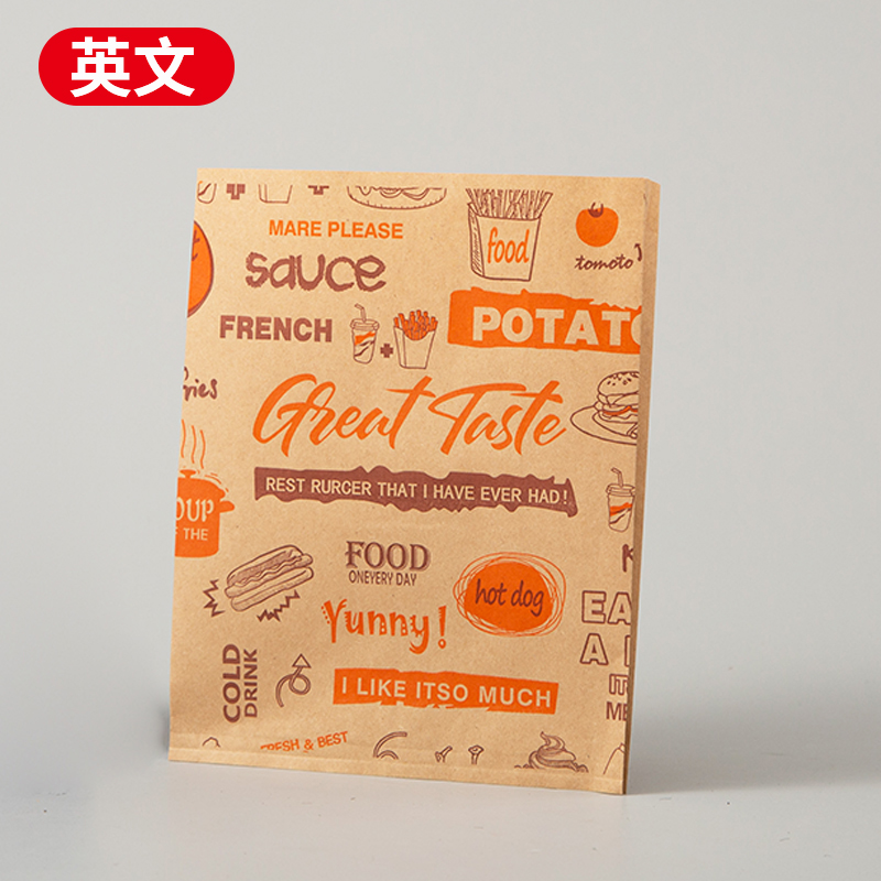 Bolsa de papel a prueba de aceite, bolsa de aperitivos, pollo frito, papas fritas, piernas de pollo, bolsas de embalaje de alimentos.