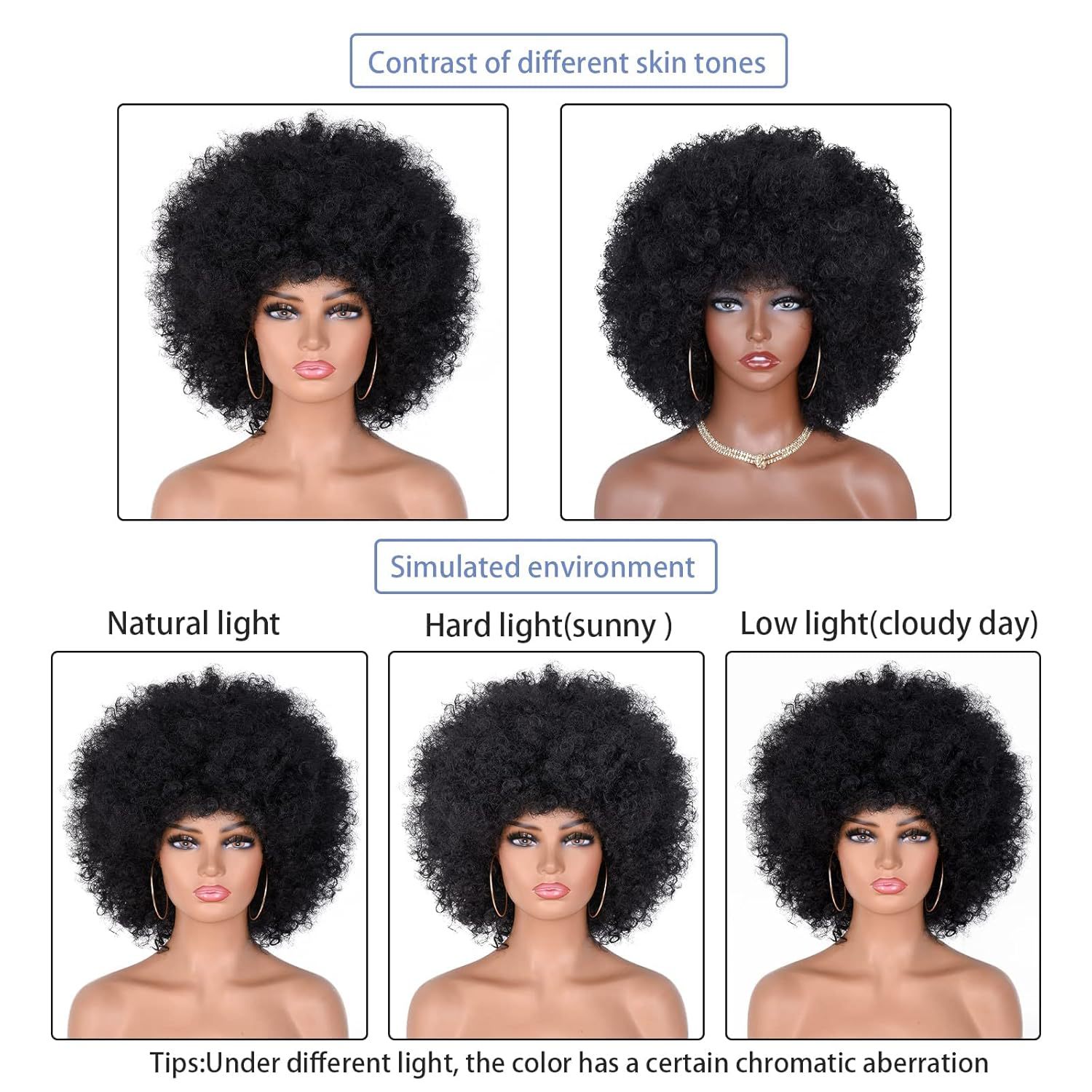 Peluca corta y rizada de oruga de cabeza explosiva transfronteriza europea y americana Fibra química europea y americana Rollo africano Afro Curly Wig