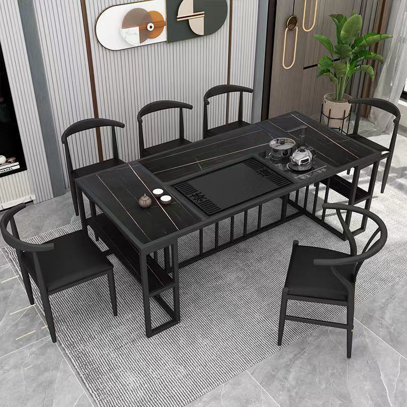 Mesa y silla de té de tabla de roca nueva oficina de té de kung fu chino balcón doméstico mesa de té set de té
