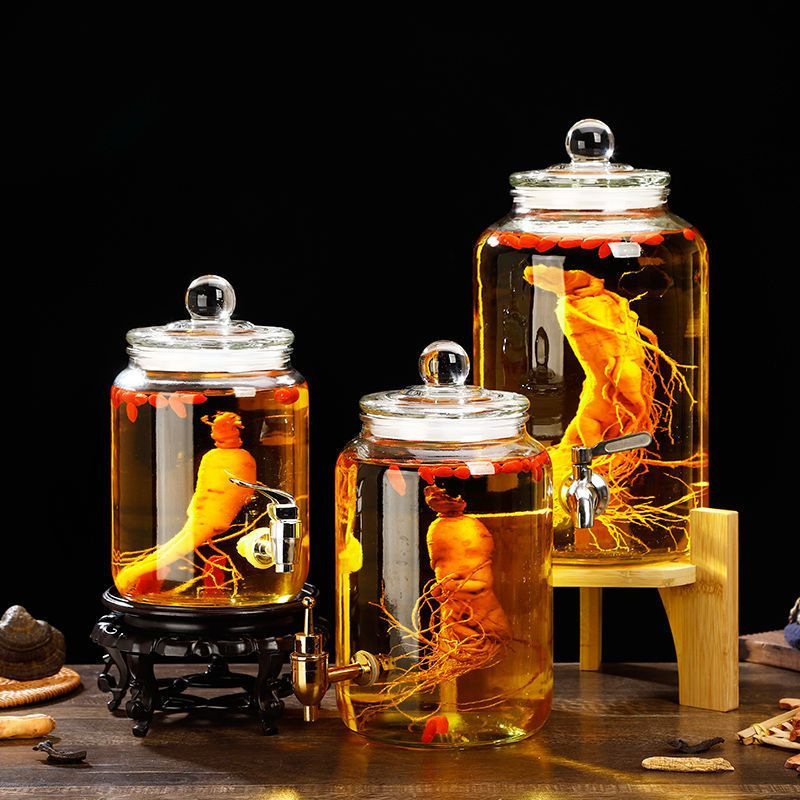 批发泡酒玻璃瓶带龙头4斤6斤20斤加厚泡酒罐家用密封泡酒坛子酒瓶