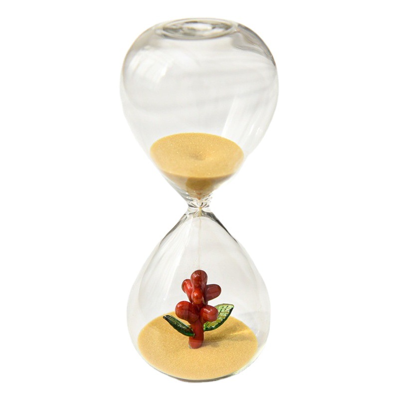 Creativa reloj de arena de 10 minutos Lovesick Bean temporizador tridimensional forma casera decoración vidrio artesanía regalo de cumpleaños