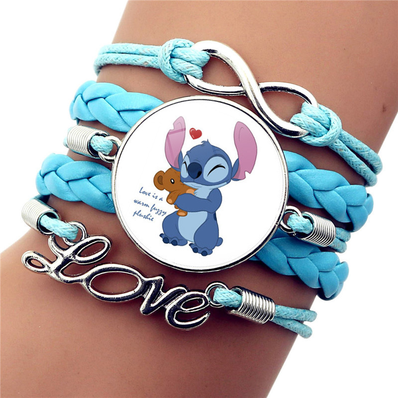 Star Baby Stitch blue woven bracelet Stitch Stitch Cartoon Time gem leather jewelry Star Baby Stitch blue woven bracelet Stitch Stitch Cartoon Time gem leather jewelry