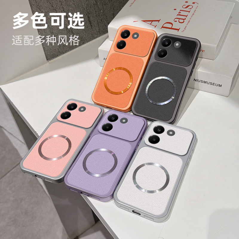 Suitable for Xiaomi 17T, POCO X8Pro, C85, M7, with lychee leather texture, magnetic suction, large view window, and anti-drop protection Suitable for Xiaomi 17T, POCO X8Pro, C85, M7, with lychee leather texture, magnetic suction, large view window, and anti-drop protection