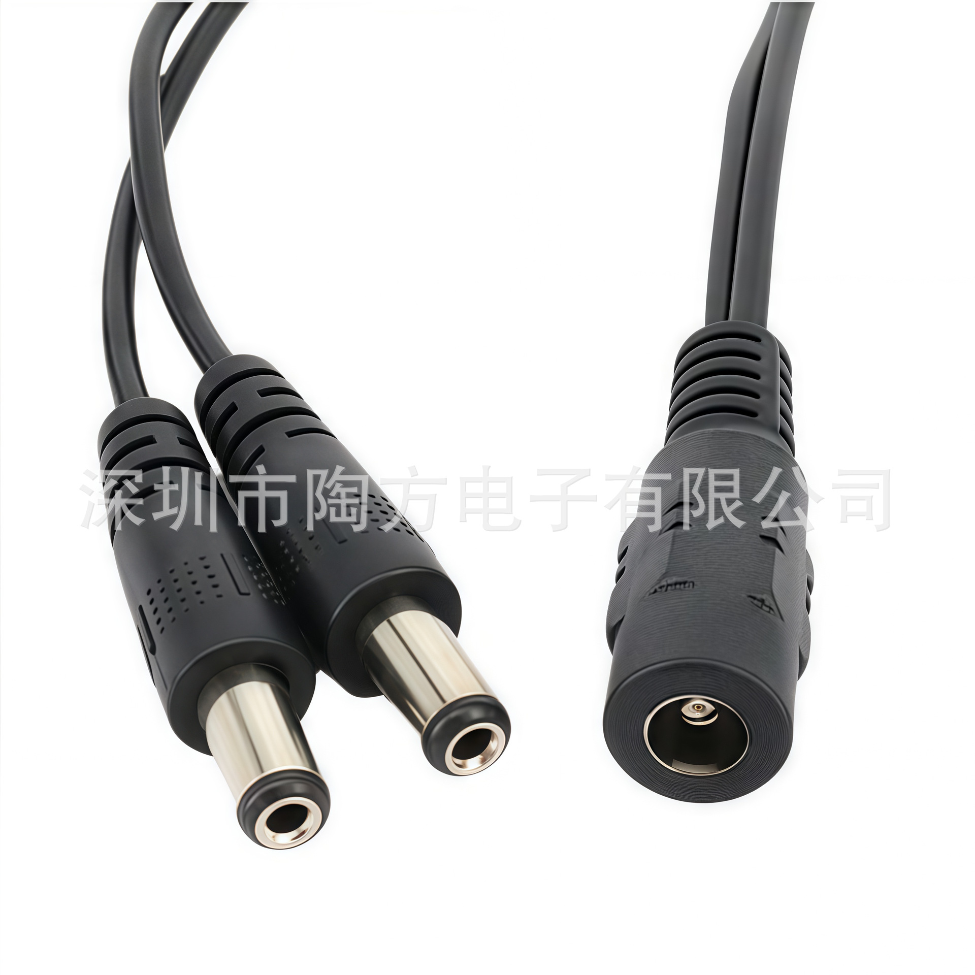 Un cable de alimentación DC dividido en dos cables de alimentación DC 12Vdc monitoreo de alimentación derivación rama LED1 cables de alimentación 2