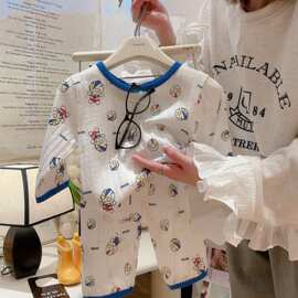 儿童家居服女孩睡衣空调服夏季薄款宝宝透气夏天男童七分套装其他