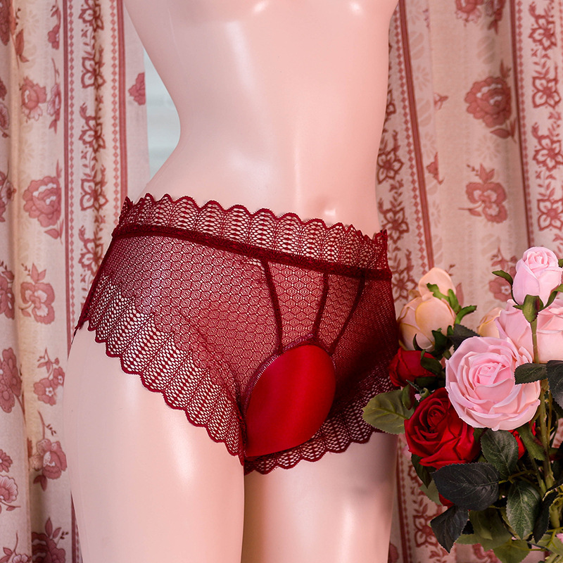 Drop-shipping large size ultra-thin transparent men's underwear with a space capsule design that enhances the appearance of the lower body, breathable summer lace briefs Drop-shipping large size ultra-thin transparent men's underwear with a space capsule design that enhances the appearance of the lower body, breathable summer lace briefs