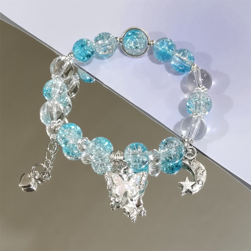S097-Pulsera de amor de mariposa azul estrella y luna#SZ–645