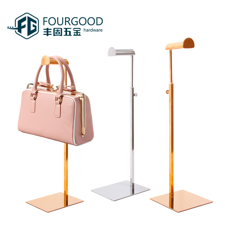 Duoku fábrica directa lote tienda de ropa pantalla soporte piso-tipo Golden Hanger hombres y mujeres de hierro estante bolsa estante image 1