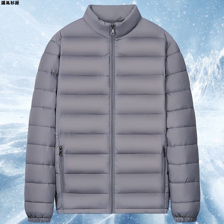 Hombres nuevos chaquetas de algodón de pluma ligera de cuello corto ocio chaqueta de algodón cálida con capuchón de otoño y invierno 2023 chaqueta de hombre