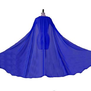 Multicolor Chiffon Mid-length Shawl Skirt Retro Ethnic Han Style Cloak Performance Show Hat Playing Dress