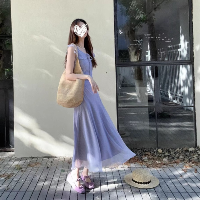 DARA ROSE 本格夏フレンチデザインフリルウエスト着痩せワンピース 5661|undefined