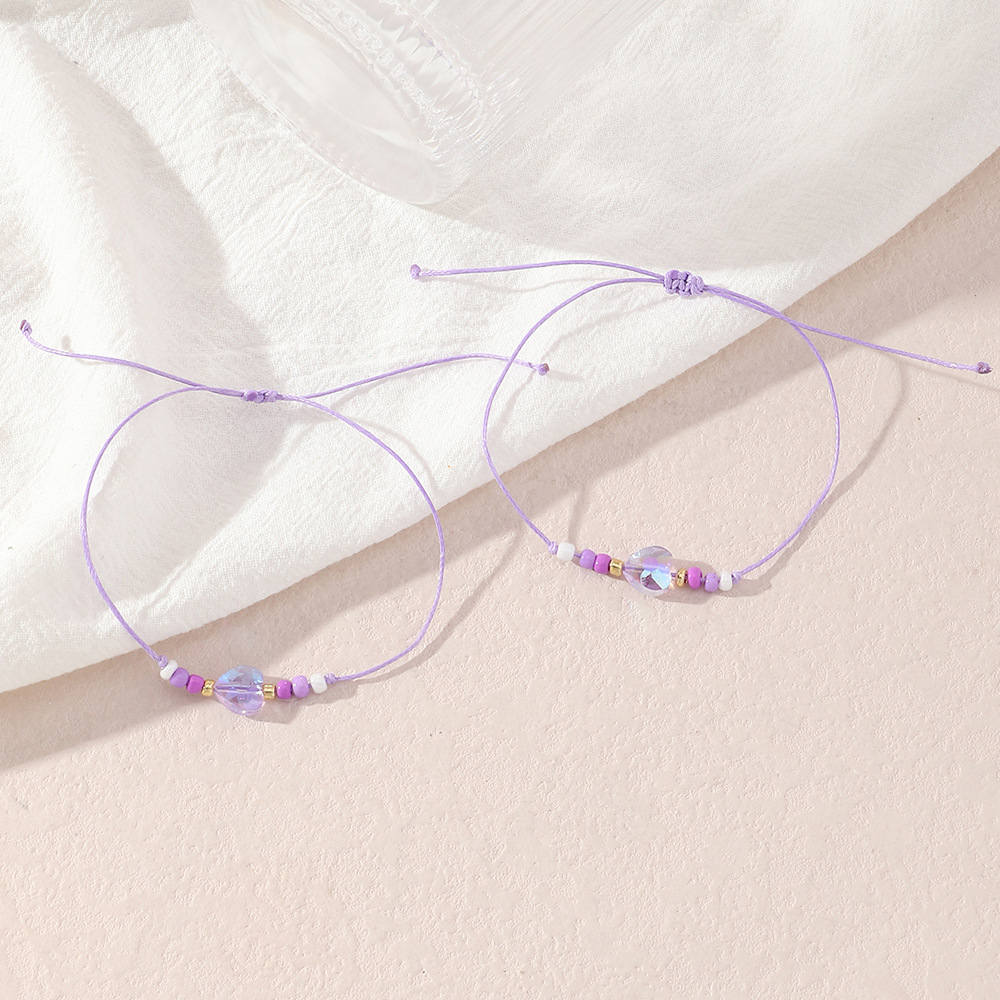 Womens Jewelry Cardboard Bracelet Color Crystal Pendant Twopiece Braceletpicture5