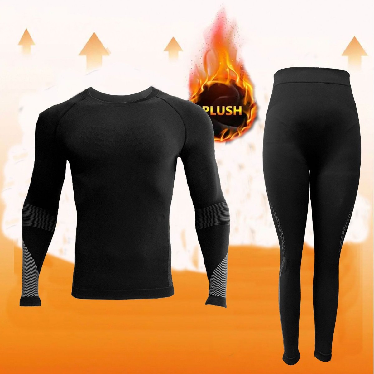 Compression Suit Thermal Underwear Ski Quick-Drying Clothing Set Fitness Running Long-Sleeved Trousers Bamboo Charcoal Fiber Antibacterial Deodorant