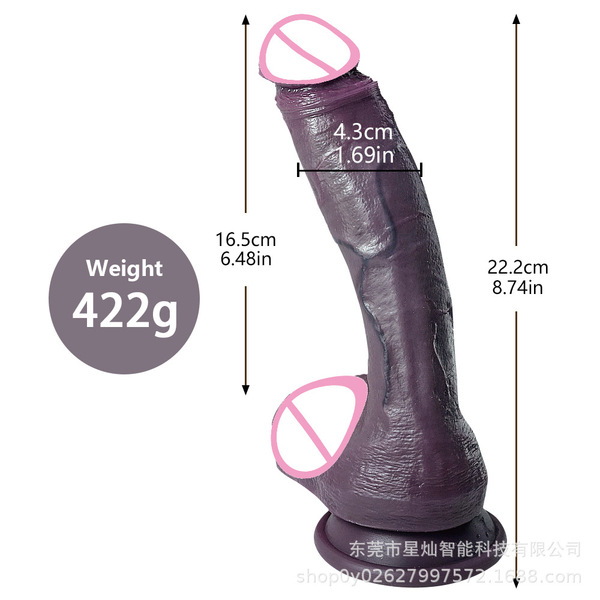 purple big realistic silicone toy for adults