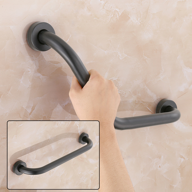Gun Grey Baño de seguridad pasamanos de acero inoxidable esquina de baño pasamanos antideslizantes para ancianos pasamanos de inodoro doméstico
