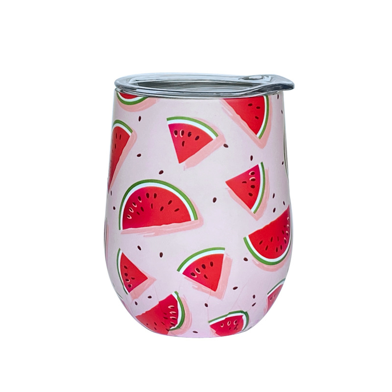 FUENTE fabricante cáscara de huevo Taza de pintura de impresión versión completa doble 304 taza de cerveza de acero inoxidable en forma de U vino aislado copa de vino