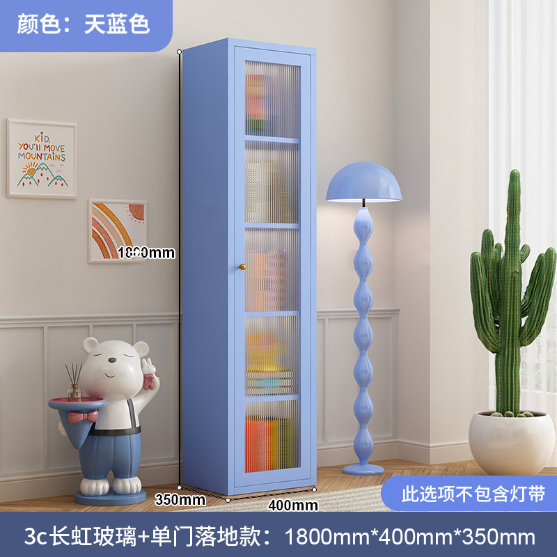 スチール製本棚収納キャビネットリビングルーム収納キャビネット家庭用ディスプレイキャビネットガラス扉防塵本棚シンプルモダンアイアンアート