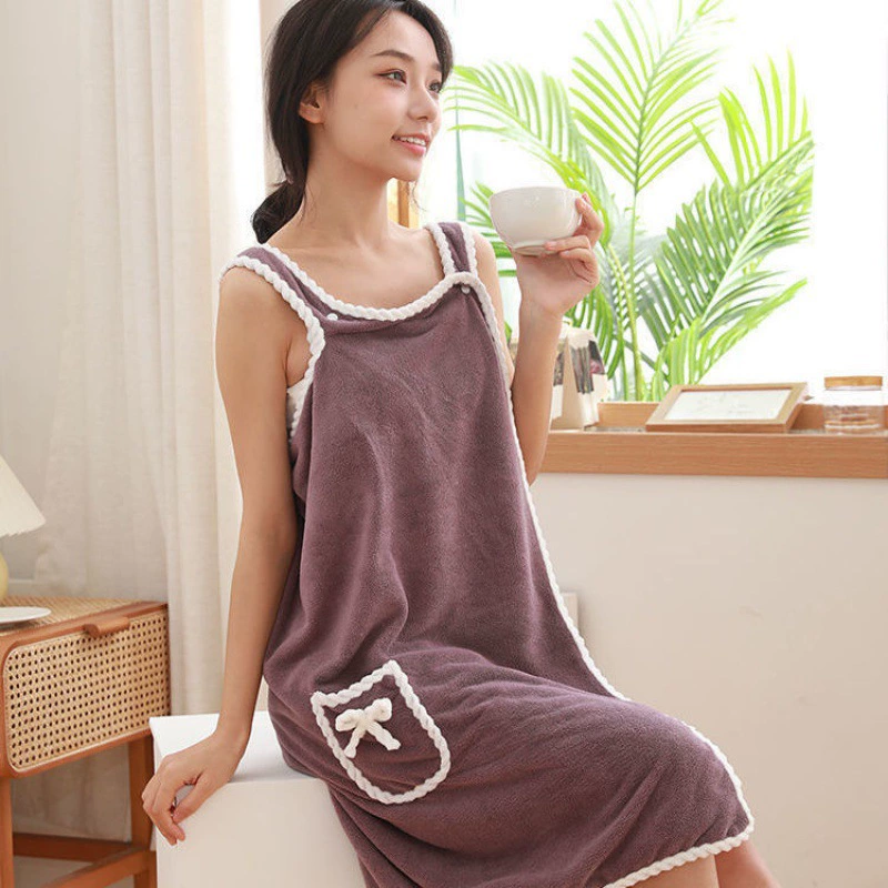 Bath towel, cute cotton soft quick dry bathrobe for elementary school students, Korean style, lifting effect